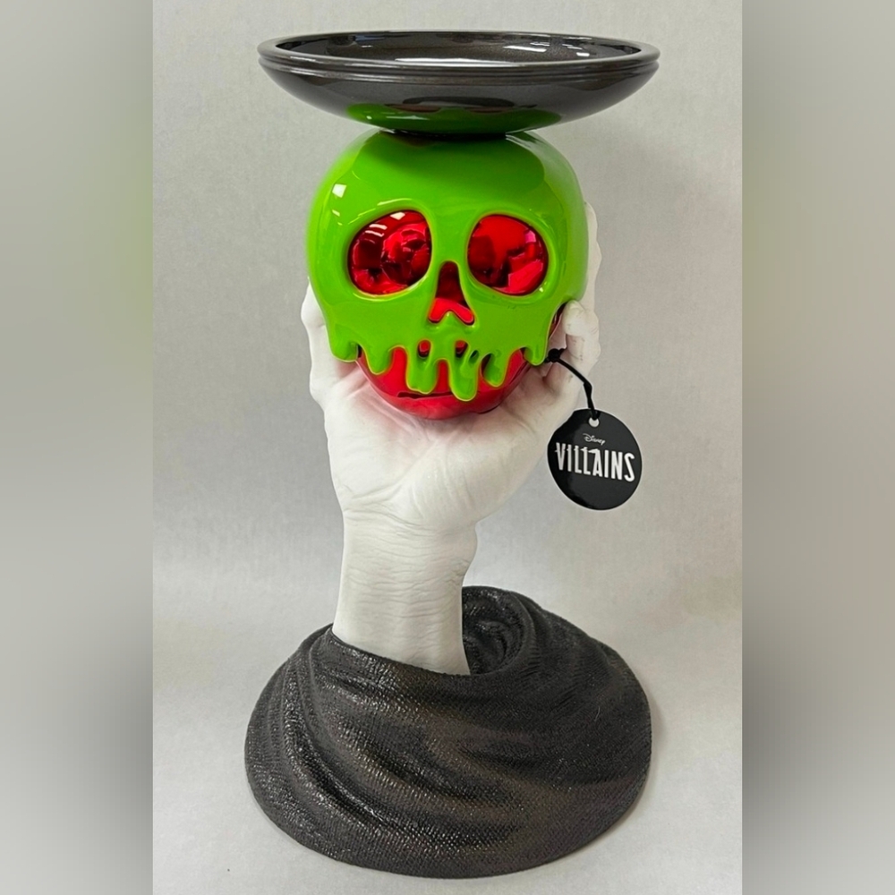 Disney Villains Poison Apple Skull  3 WICK Candle Holder - Green & Red